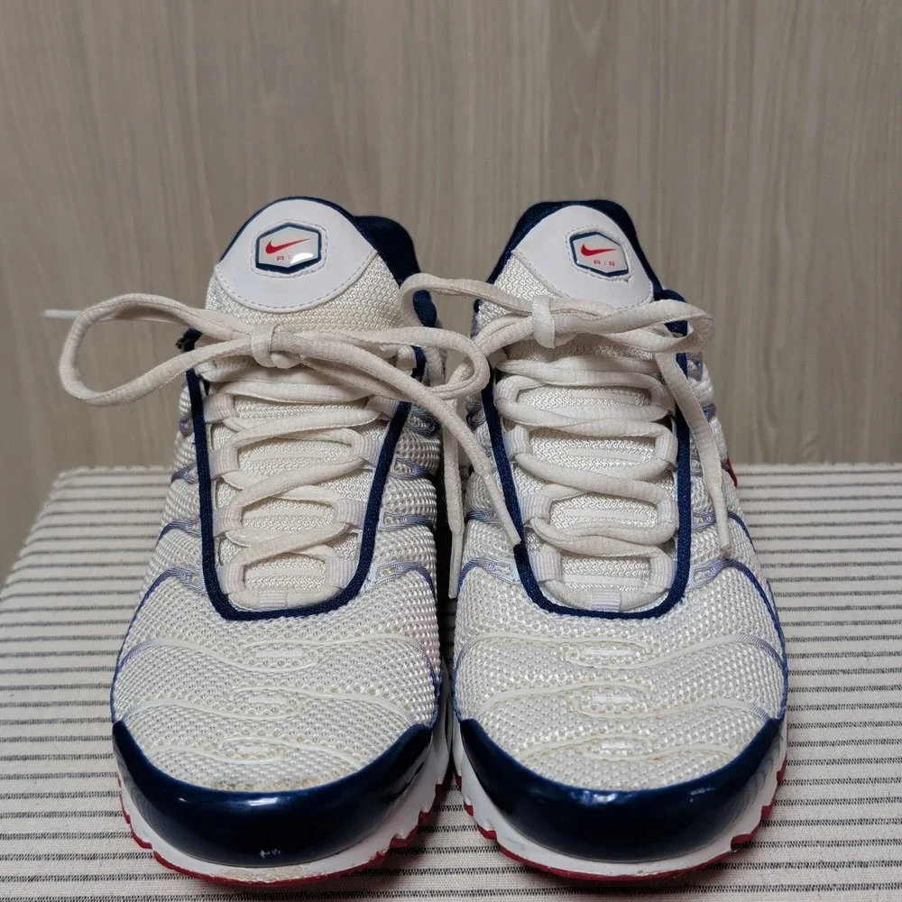 Nike Air Max Plus TN US 6 Women 7.5 White Blue Red CJ9928-100 Tuned Air EUR 38.5